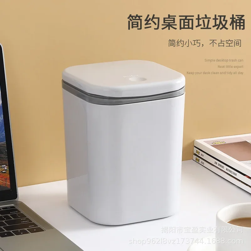 Commercial Kitchen Trash Can - Plastic afvalbak met drukdeksel, kleine prullenbak