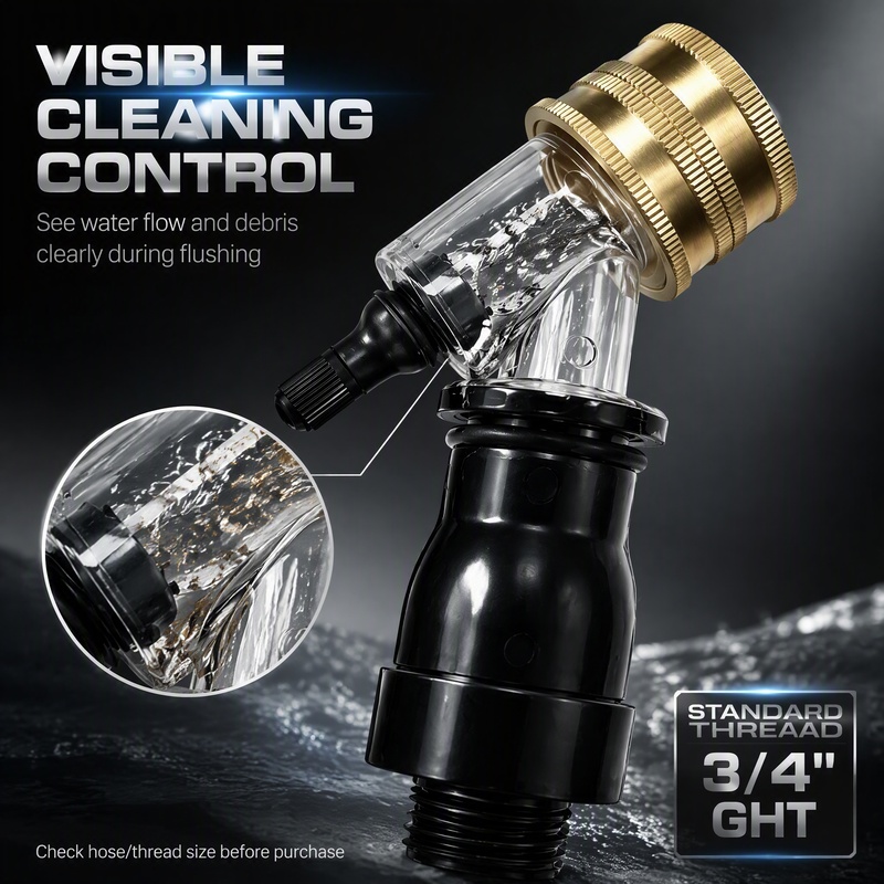 Commercial Kitchen Tap - Transparante visuele waterfilteradapter, kraanwater-voorfilter, afneembaar filter