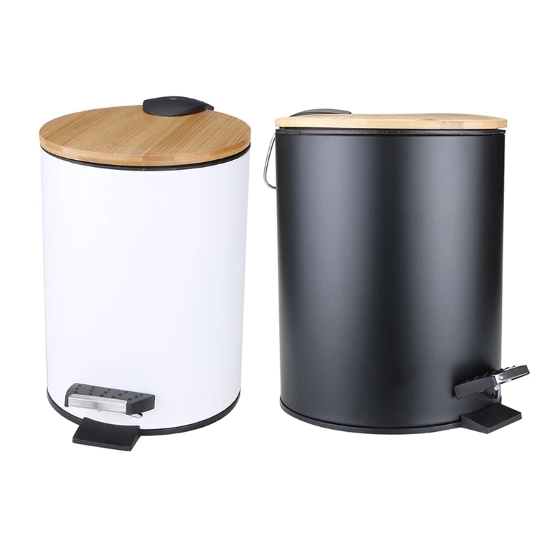 Commercial Kitchen Trash Can - 3/5L Houten Flip Step Prullenbak Vuilnisbak