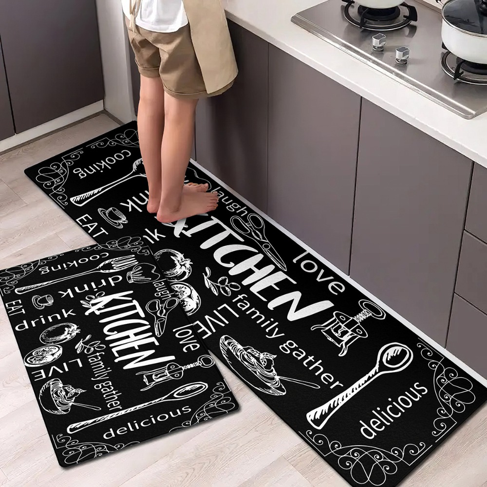 Commercial Kitchen Quotes - 2PC Keuken Leven Citaat Tapijt Handgetekende