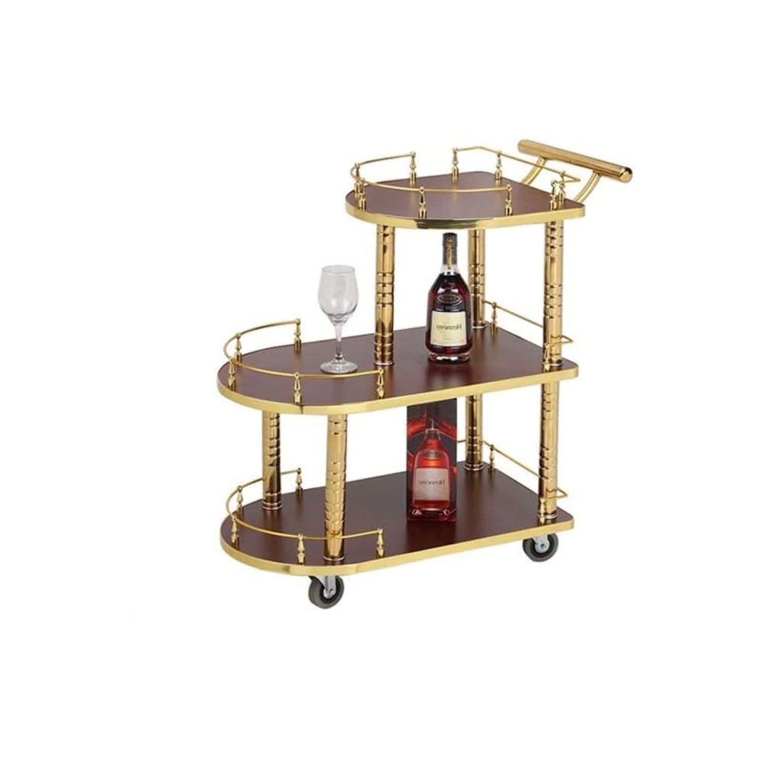 Commercial Kitchen On Wheels - 3-laags barwagen, restaurantkar op wielen (rood)