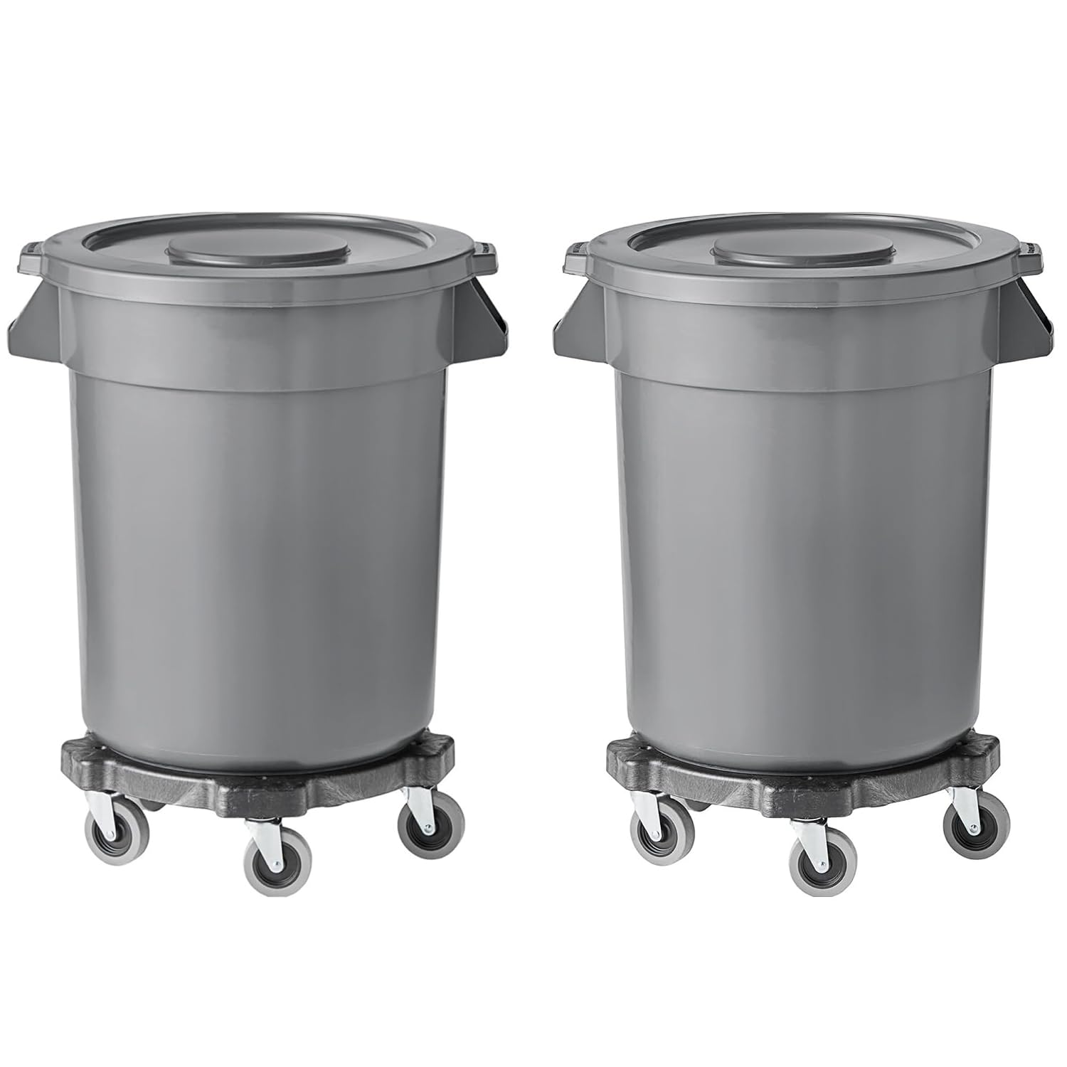Commercial Kitchen Garbage Can - 2-pack 32 gallon grijze ronde commerciële