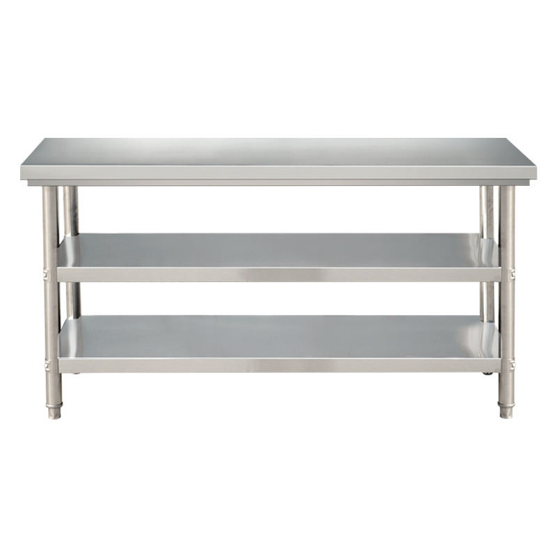 Commercial Kitchen Bench - RVS Dubbellaagse Werktafel, Commerciële Keuken Voorbereidingsbank