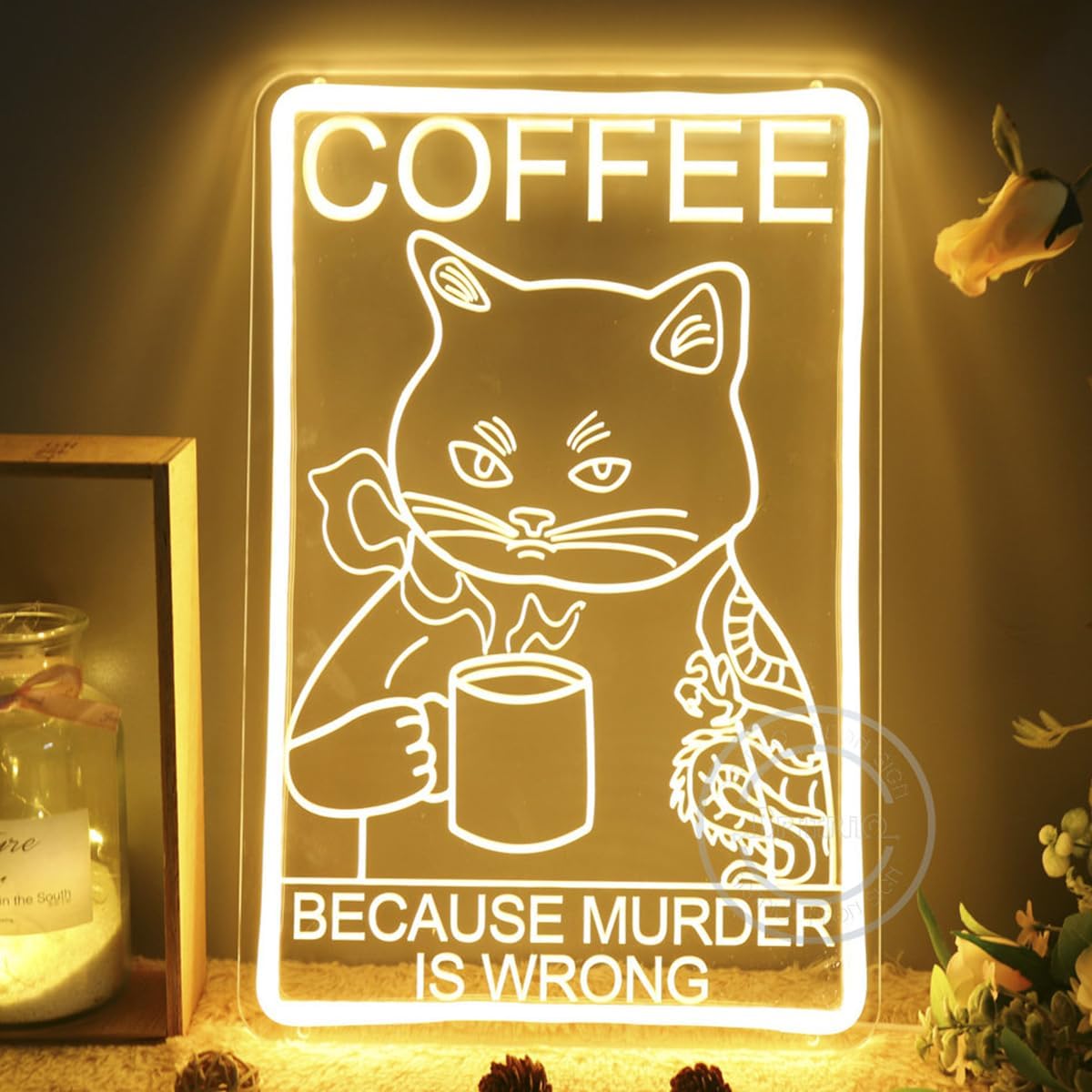 Grappige Kat Koffie Neonbord L - Commercial Kitchen Quotes recensie en prijs