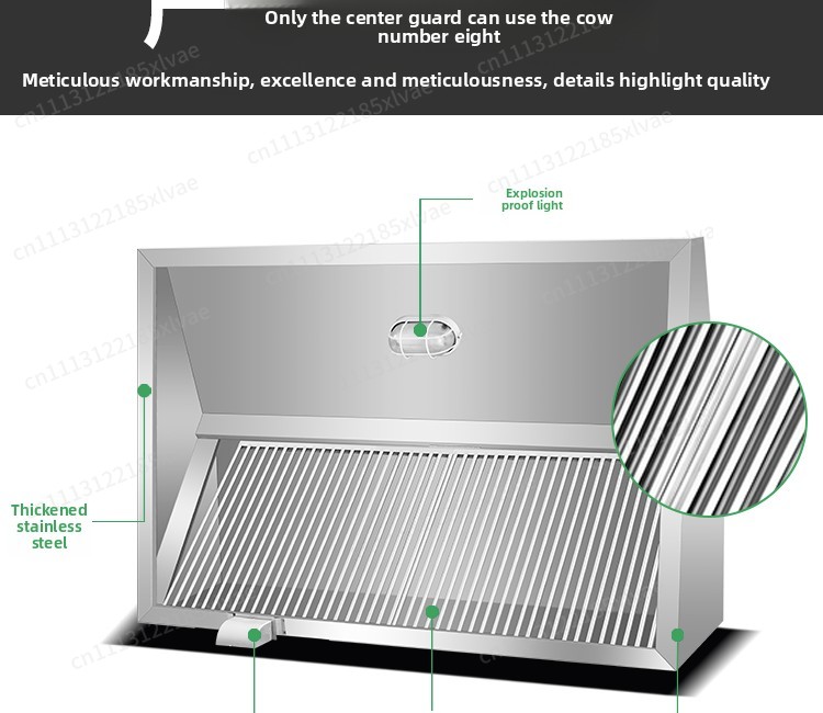 Versterkte RVS afzuigkap, krac - Commercial Kitchen Hood recensie en prijs