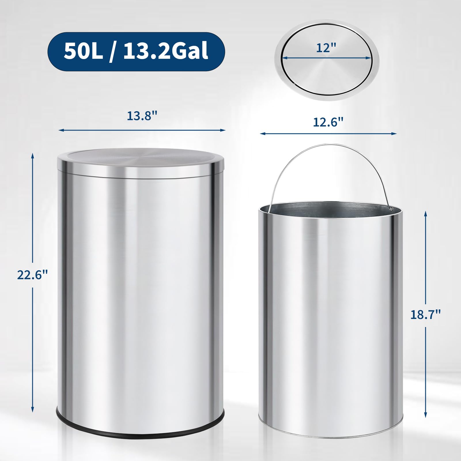 13 Gallon Ronde Prullenbak, RV - Commercial Kitchen Garbage Can recensie en prijs