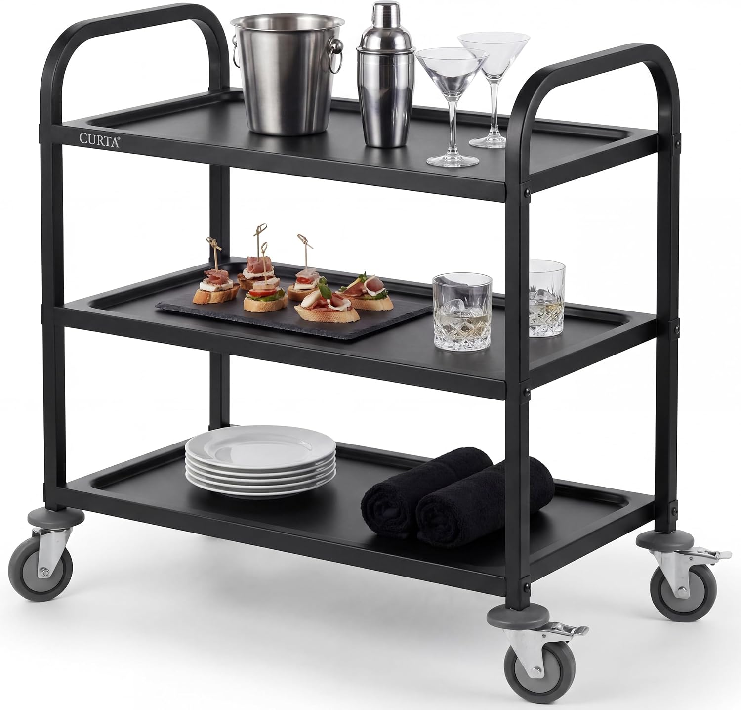 Zwarte roestvrijstalen serveer - Commercial Kitchen On Wheels recensie en prijs