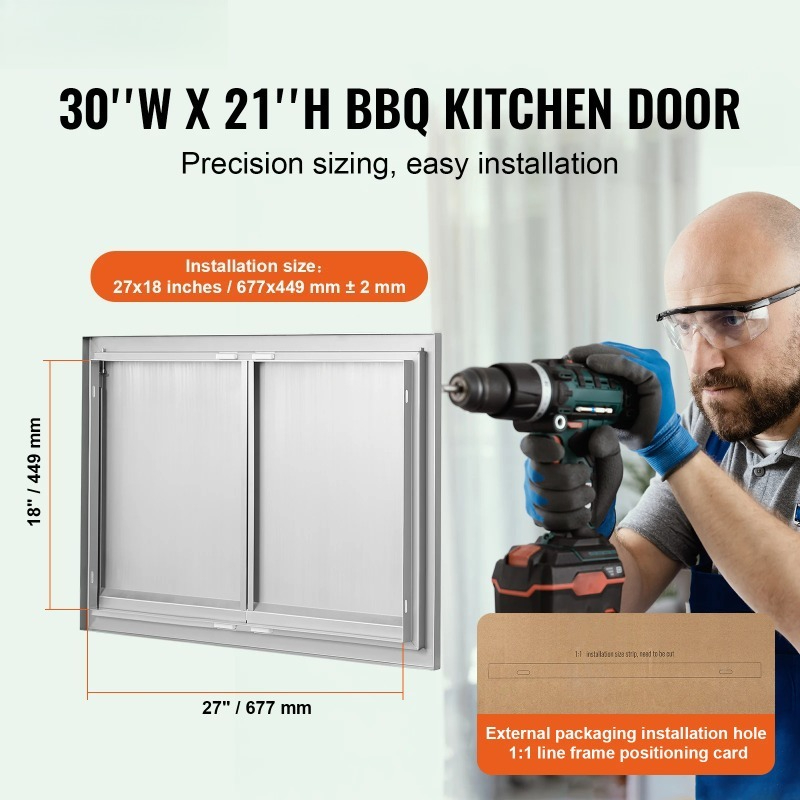 BBQ-toegangsdeur roestvrij sta - Commercial Kitchen Wall Panel recensie en prijs